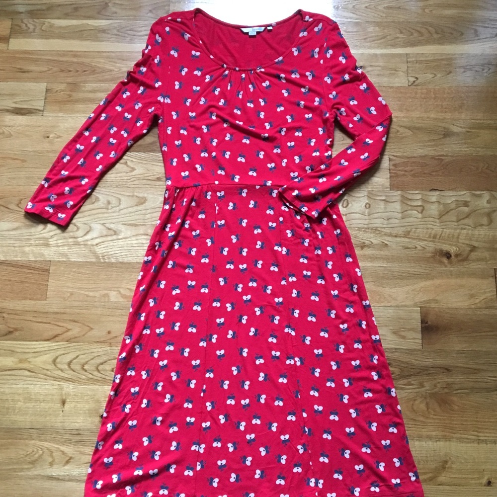 Boden Floral Knit Long Sleeve Dress 6R